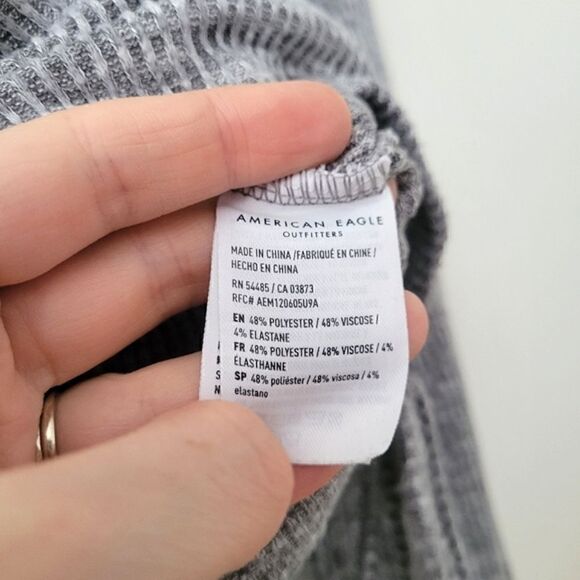 American Eagle Ballet Wrap Top Gray Adjustable M - Picture 4 of 6